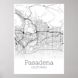 Pasadena Map - Kalifornien - City Map Poster