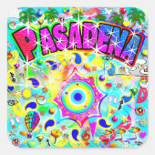 Pasadena Mystic Dance  Quadratischer Aufkleber (Vorderseite)