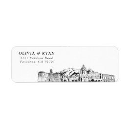 Pasadena Skyline Moderne Rücksendeadressen-Aufkleb