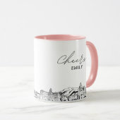 Pasadena Skyline Personalisierte Hochzeitscoffee-T Tasse (VorderseiteRechts)