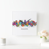 Pasadena Skyline Quadratische Wanduhr (Zuhause)