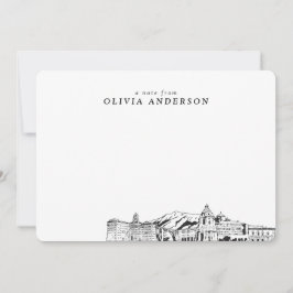 Pasadena Skyline Sketch Personalisierte Mitteilung Mitteilungskarte