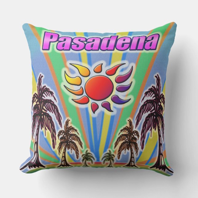 Pasadena Summer Liebe Pillow Kissen Für Draußen (Vorderseite)