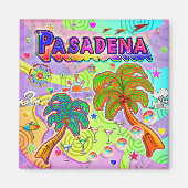 Pasadena Urlaub Zielmagnet Magnet (Vorne)