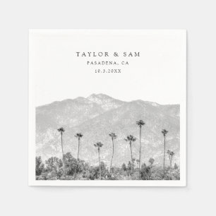Pasadena Wedding Palm Tree Mountain Napkins Serviette
