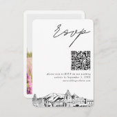 Pasadena Wedding RSVP QR Code Small Enclosure Card Begleitkarte (Vorne/Hinten)