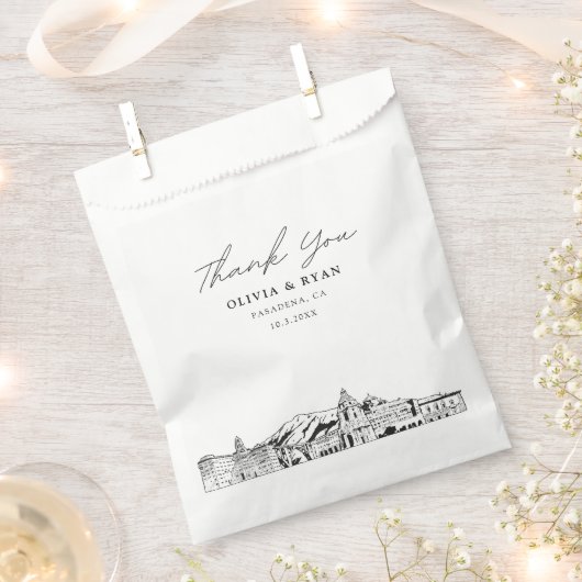 Pasadena Wedding Skyline Personalisierte Gevor Bag Geschenktütchen (Ausgeschnitten)