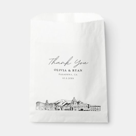 Pasadena Wedding Skyline Personalisierte Gevor Bag Geschenktütchen (Vorderseite)