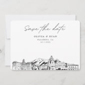 Pasadena Wedding Skyline Save the Date Einladung (Vorderseite)