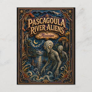 Pascagoula River Aliens Mississippi Popcut Legende Postkarte