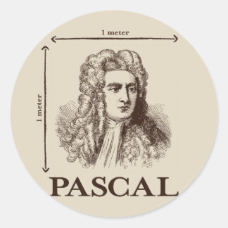 Pascal = 1 Newton pro Quadratmeter Mathematik-Witz Runder Aufkleber