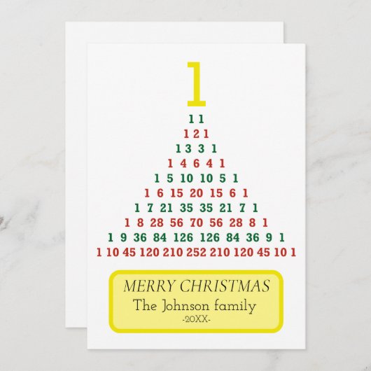 Pascal-Dreiecksbaum Feiertagskarte (Vorne/Hinten)