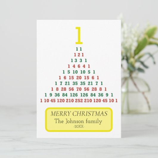 Pascal-Dreiecksbaum Feiertagskarte (Stehend Vorderseite)