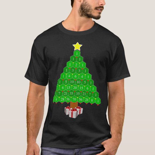 Pascals Triangle Math Christmas Tree T-Shirt (Vorderseite)