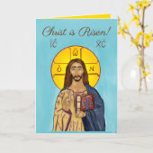 Pascha-Karte (Ikone Christi 2) Karte (Gelbe Blume)