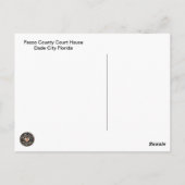Pasco Landkreis Court House Florida Postkarte (Rückseite)