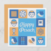 Pascua - Invitación de Séder o Tarjeta de Saludo Einladung (Vorne/Hinten)