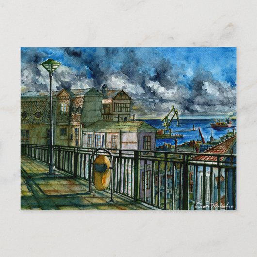 Paseo Mirador de Valparaíso Postkarte (Vorderseite)