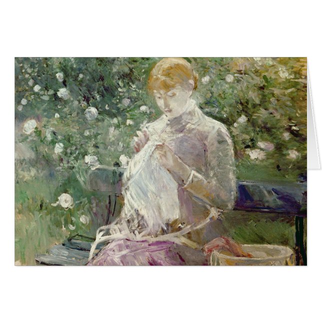 Pasie, das in Bougivals Garten, 1881 näht (Vorderseite (Horizontal))