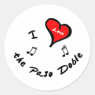 Paso-Doble-Elemente - Ich höre den Paso-Doble Runder Aufkleber