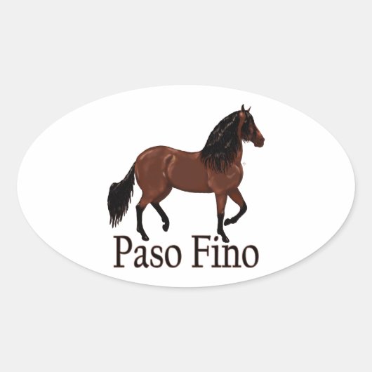 Paso Fino Bay "Paso Fino" Ovaler Aufkleber (Vorderseite)
