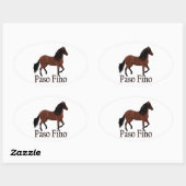 Paso Fino Bay "Paso Fino" Ovaler Aufkleber (Blatt)