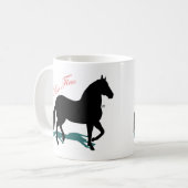 Paso Fino Black Horse Silhouette Kaffeetasse (Vorderseite Links)
