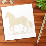 Paso Fino Gold Silhouette Herz Notizblock<br><div class="desc">Wählen Sie diesen goldenen Paso T - Shirt und Geschenkdesign, um Ihre Liebe von Ihrem Lieblingspferd, den Paso Fino, zu zeigen. Paso Fino Pferdefreunde werden ihren Paso-T - Shirt oder Hut gerne tragen, um sich mit dem bestgegaeteten Pferd der Welt zu prahlen. Die Paso Pferdeknöpfe, Magnete, Tasse, Ziergegenstände, Schmuckkästen, Halsketten...</div>