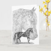 Paso Fino Pferd, das durch Kelli Schwan zeichnet Karte (Gelbe Blume)