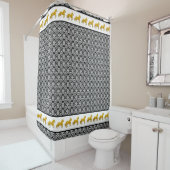 Paso Fino Pferd Imitats Gold Black Damask Muster Duschvorhang (Beispiel)