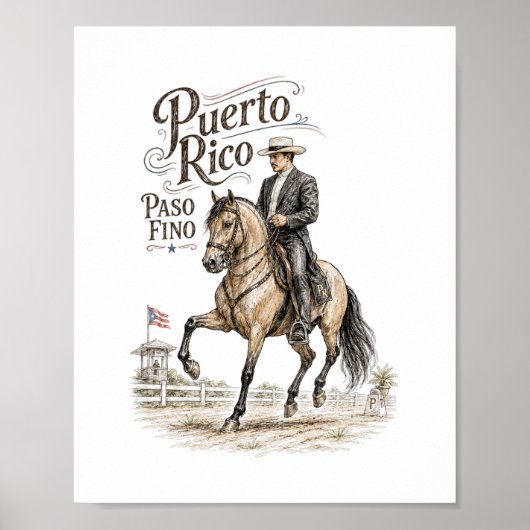 Paso Fino Pferd Puerto Rico Poster (Vorne)