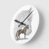 Paso Fino Pferdekunst Runde Wanduhr (Winkel)