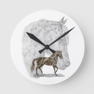 Paso Fino Pferdekunst Runde Wanduhr