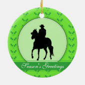 Paso Fino Pferdereiter Holly Season's Greetings Keramikornament (Hinten)