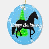 Paso Fino Silhouette Happy Holidays Keramik Ornament (Links)