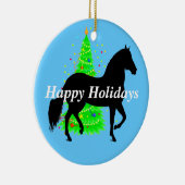 Paso Fino Silhouette Happy Holidays Keramik Ornament (Rechts)