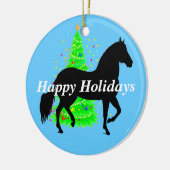 Paso Fino Silhouette Happy Holidays Keramik Ornament (Links)