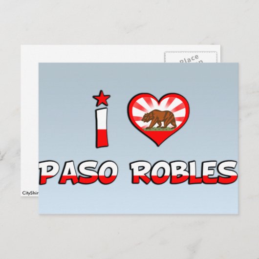 Paso Robles, CA Postkarte (Vorne/Hinten)