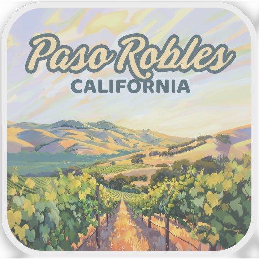 Paso Robles California Aufkleber (Vorderseite)