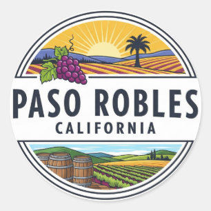 Paso Robles California Central Coast Runder Aufkleber
