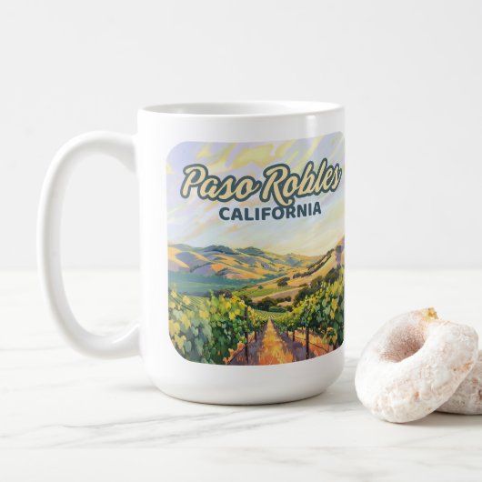 Paso Robles California Weinberg Central Coast Kaffeetasse (Mit Donut)