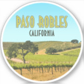 Paso Robles California Weinberg Vintag Aufkleber (Vorderseite)
