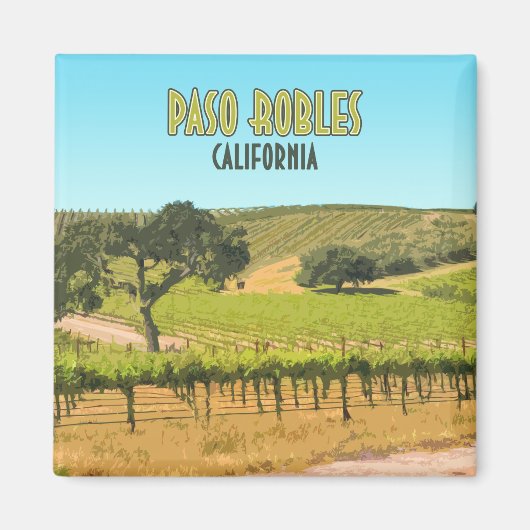 Paso Robles California Weinberg Vintag Magnet (Vorne)