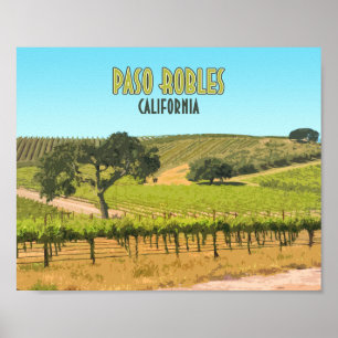 Paso Robles California Weinberg Vintage Poster