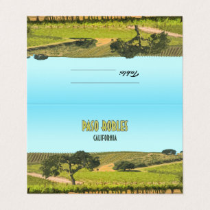Paso Robles California Weinberge Retro-Tischkarte