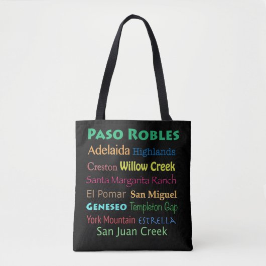 Paso Robles Colorful Wine Tasche (Vorderseite)