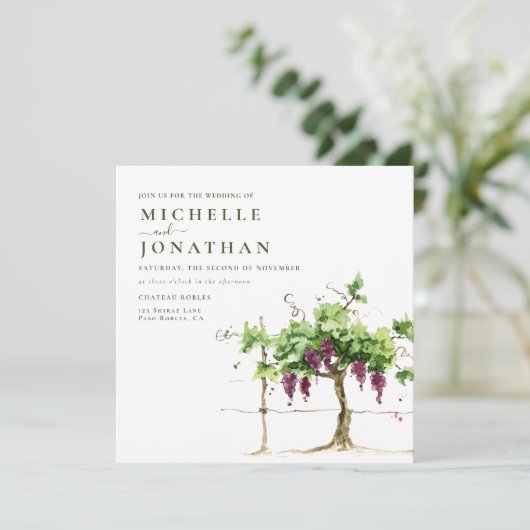 Paso Robles Weinkeller Hochzeit Einladung (Stehend Vorderseite)