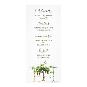 Paso Robles Weinkeller Hochzeitsmenü Werbekarte