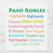 Paso Robles Weinland Weinetikett (Einzelnes Label)