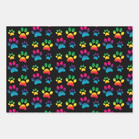 Paspruck-Hundeschleife Flachblatt-Set 3 Geschenkpapier Set (Vorderseite 2)